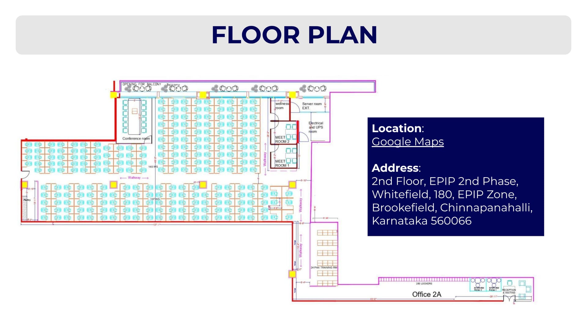 Floor plan for MFAR Silverline Tech Park 2nd floor